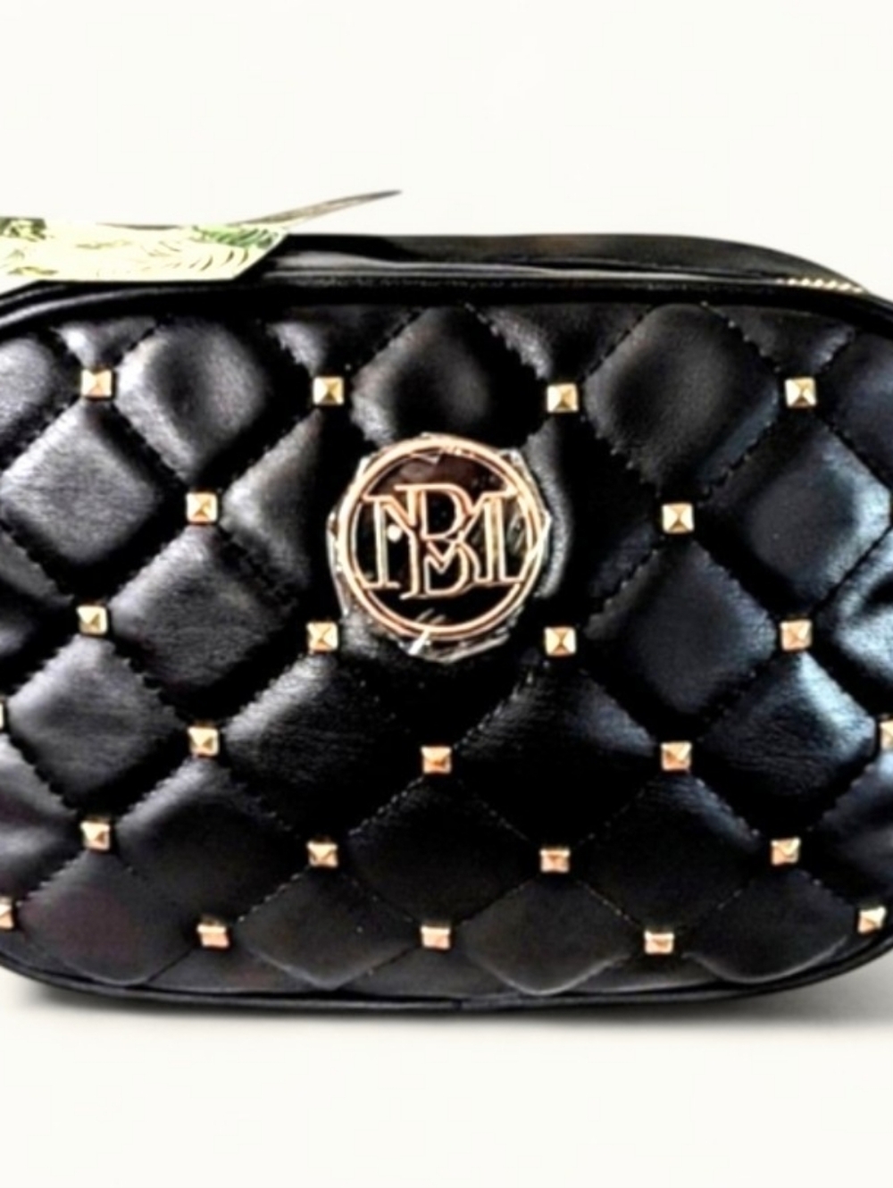 ✳️NWT!!Badgley Mischka Diamond Black Quilted Crossbody  w/ Studs